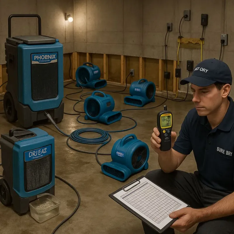 Structural Drying and Dehumidification process in Union City, PA